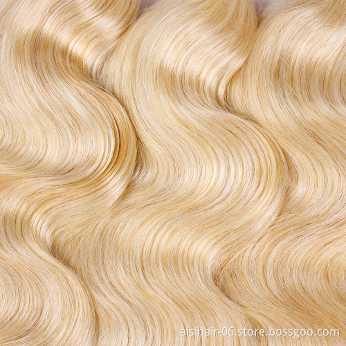Aisi Hair Wholesale Blonde 613  Body Wave Human Hair Weave  Brazilian Human Hair 613 Bundles with Closure